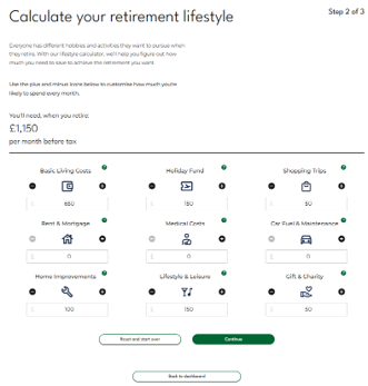 Member Self-Service Calculate your retirement lifestyle screen shot